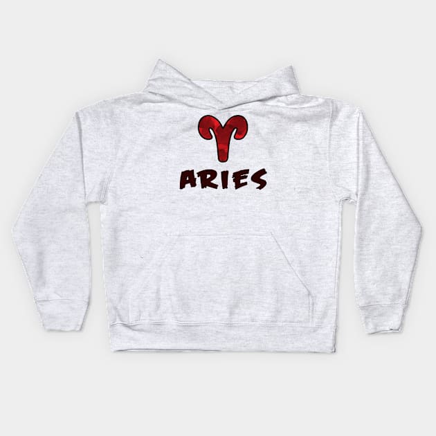 Aries Zodiac Horoscope Kids Hoodie by Skymann